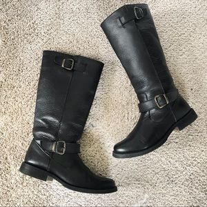 Steve Madden Black Leather Riding Boots Size 8
